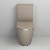 Унитаз GR-4480BRLMS Color (620*365*810) СВЕТЛО-КОРИЧНЕВЫЙ МАТОВЫЙ напольный БЕЗОБОДКОВЫЙ, 2 места