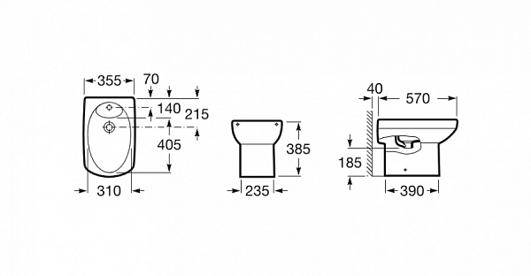 Биде Roca Debba напольное 357994000