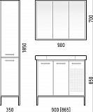 Шкаф-пенал Corozo Айрон 35 серый/арт SD-00000388