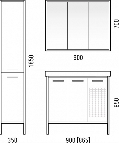 Шкаф-пенал Corozo Айрон 35 серый/арт SD-00000388