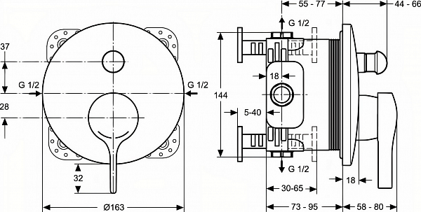 Смеситель Ideal Standard Melange A4720AA для ванны с душем