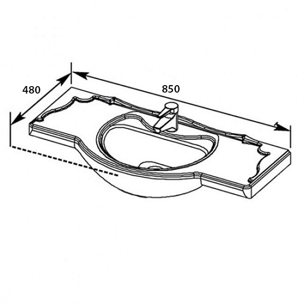 Раковина для тумбы Aquanet Yatao 85 YB-1085