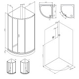 W88C-301-090GG X-Joy кабина душевая без крыши, 90х90, стекло графит, профиль графит