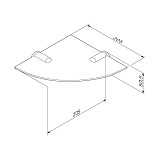 A8434900 X-Joy Угловая стеклянная полка, 20 см