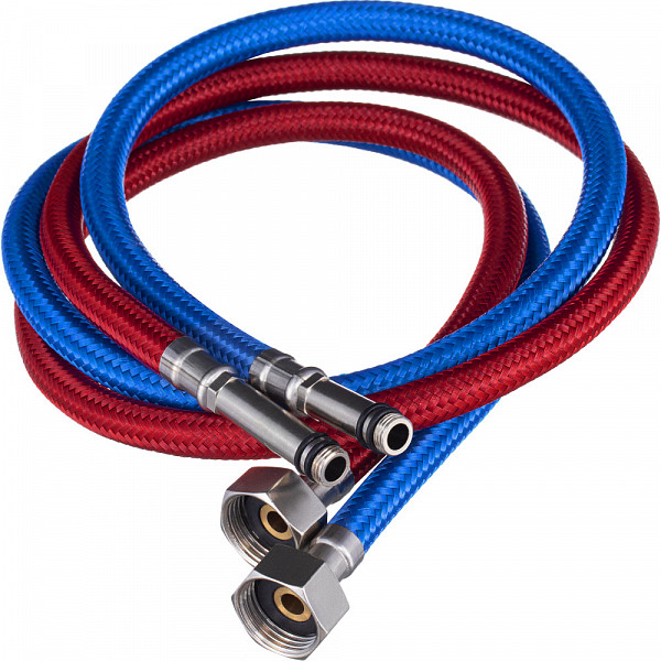 Гибкая подводка для смесителя, нейлон, гайка 1/2", штуцер М10", 60/70, пара, 500 мм. СЛ-ЗП-069