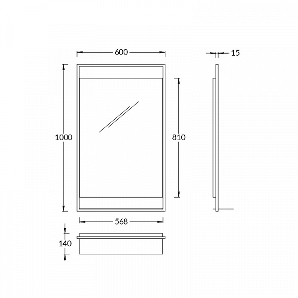 Зеркало Kerama Marazzi Plaza 60 см PL.N.mi.60\BLK