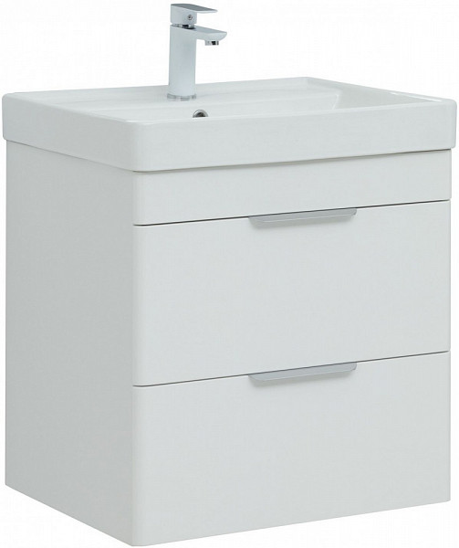 Тумба под раковину Aquanet Ирис new 60 белый глянец (2 ящика) 00310144