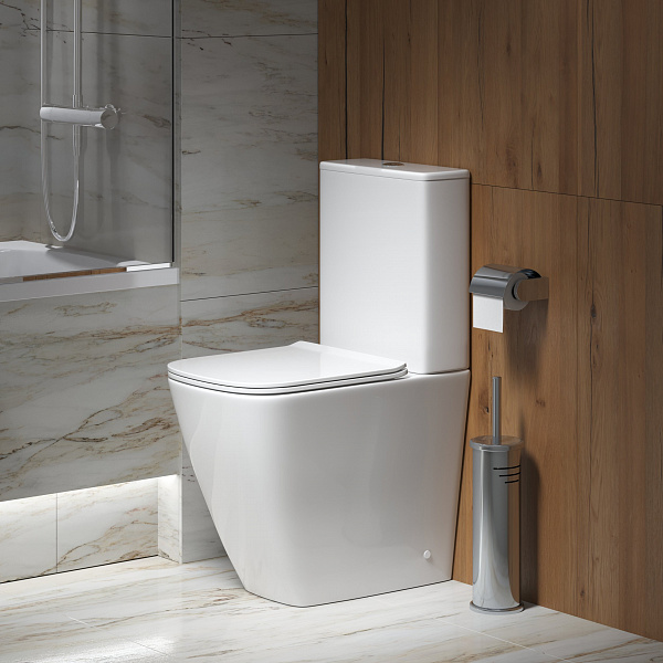 Унитаз Style GR-4472S (620*365*920) напольный БЕЗОБОДКОВЫЙ с ВЫСОКОЙ ЧАШЕЙ 48 см, 2 места