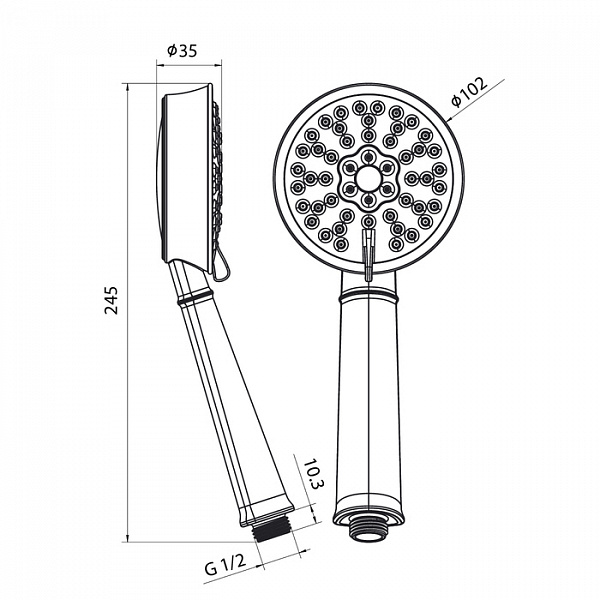 Лейка для душа, бронза, Oldie, IDDIS, OLD3F02i18