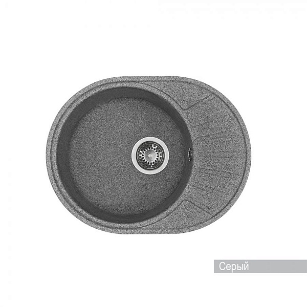 Мойка для кухни Aquaton Чезана круглая с крылом серая 1A711232CS230