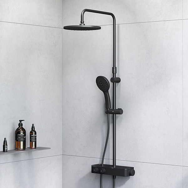 F0750A422 Inspire V2.0, душевая система, набор: см-ль д/душа с термостатом, верхний душ d 250 мм, ру