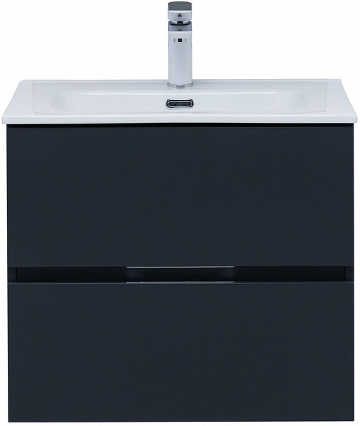 Тумба под раковину Aquanet Алвита New 60 2 ящика, антрацит 00277511