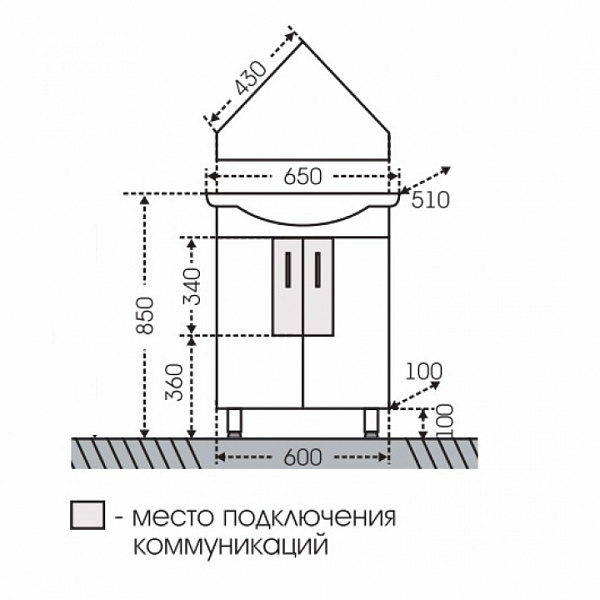 Тумба  под раковину Аврора угловая Санта 216001