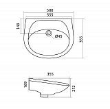 Полукруглая раковина Santek Бриз 50 без отверстия под смеситель 1WH110448