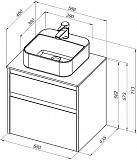 Тумба под раковину Aquanet Nova Lite 60 дуб рошелье (2 ящика) 00242577
