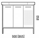 Тумба под раковину Corozo Айрон 90 с корзиной, черный/антик SD-00000386