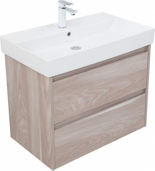 Тумба под раковину Aquanet Nova Lite 75 орех светлый (2 ящика) 00287885
