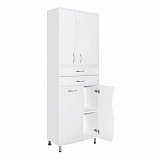 Шкаф-колонна Style Line Волна 70 белый с бельевой корзиной