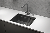 KS-6045U, ГРАФИТ МАТОВЫЙ, стальная кухонная мойка KITCHEN SPACE