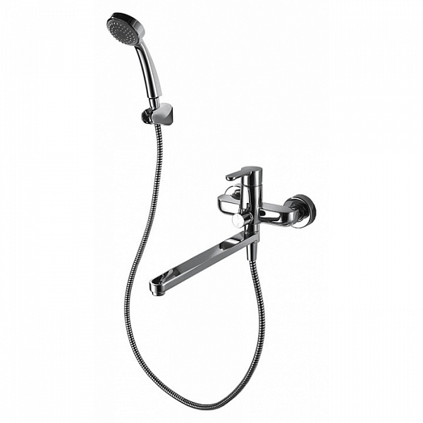 Смеситель для ванны с длинным изливом с аксессуарами Bravat Stream F63783C-LB