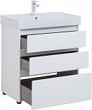 Тумба под раковину Aquanet Nova Lite 75 белый глянец (3 ящика) 00302472