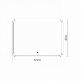 Зеркало AZARIO Стив 1000х800, LED-подсветка, сенсорный выключатель