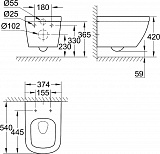 Унитаз подвесной Grohe Euro Ceramic 3932800H