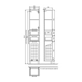 Пенал для ванной комнаты, напольный, белый/дерево, 36 см, Sena, IDDIS, SEN3600i97