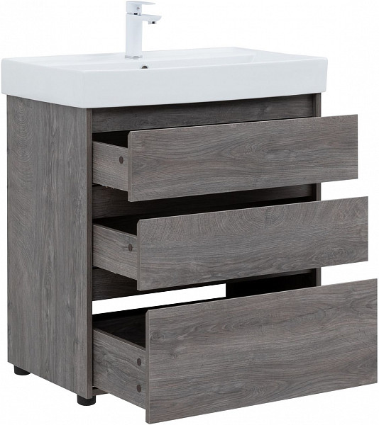 Тумба под раковину Aquanet Nova Lite 75 дуб рошелье (3 ящика) 00302473