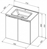 Тумба под раковину Aquanet Алвита New 70 2 дверцы, антрацит 00303904