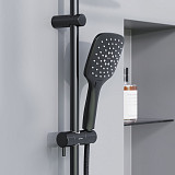 931000300 Eclipse, душ. система: верхний душ 220мм, ручн.душ 3 ф-ии 120 мм, штанга 1010 мм, черный