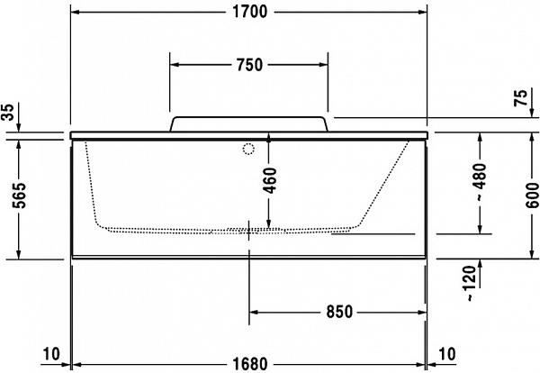 Акриловая ванна Duravit Dyrastyle 170x75 700297000000000