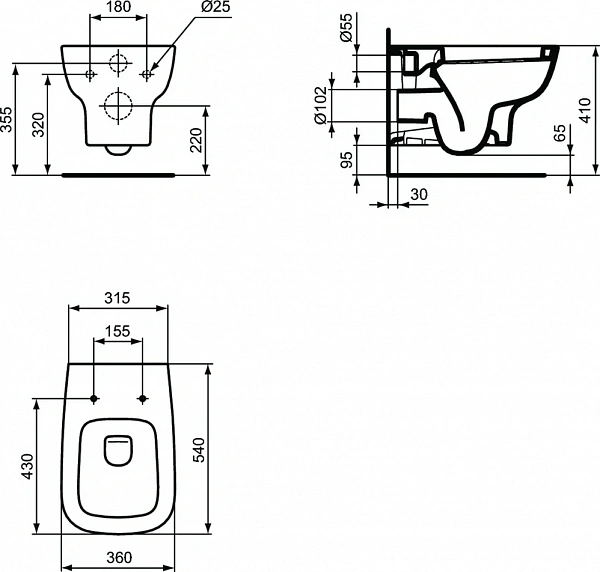 Унитаз подвесной Ideal Standard Esedra T281401