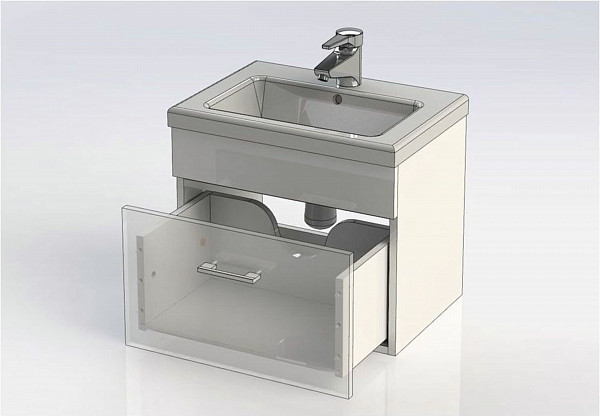 Тумба под раковину Aquanet Верона 50 белый (подвесная 1 ящик) 00207765