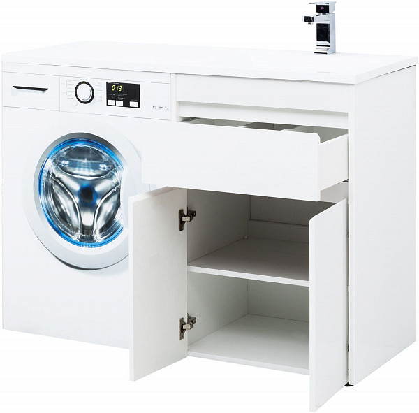 Тумба под раковину Aquanet Токио 58 белый (напольная, 1 ящик, 2 дверцы) 00237745