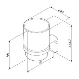 A8434322 X-Joy Стеклянный стакан с настенным держателем