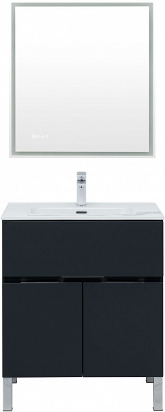 Тумба под раковину Aquanet Алвита new 70 1 ящик, 2 дверцы, антрацит 00303900