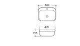 AQ6042-00 АМАДЕО раковина 600*420*155 для установки на столешницу
