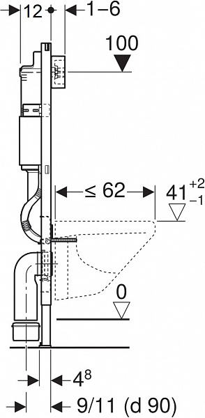 Комплект инсталляции с подвесным унитазом Geberit Renova Compact 500.122.TC.R