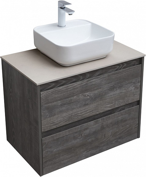 Тумба под раковину Aquanet Nova Lite 75 дуб серый (2 ящика) 00287890