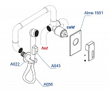 Встраиваемый комплект для биде со шлангом 100 см Wasserkraft A01556