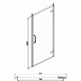 Распашная дверь Azario CALGARY 900х2000 профиль золото, стекло прозрачное 8 мм. с покрытием Easy clean