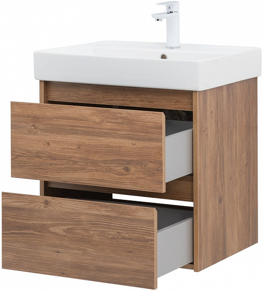 Тумба под раковину Aquanet Nova Lite 60 дуб шоколадный (2 ящика) 00287879