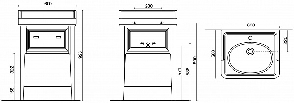Тумба для раковины Kerama Marazzi Pompei 60 см PR.60\GR
