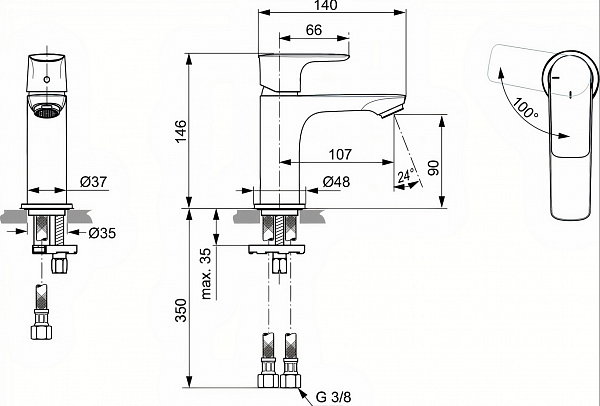 Смеситель Ideal Standard Connect Air A7011AA для раковины
