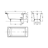 Чугунная ванна Jacob Delafon Biove 170x75 E2930-00