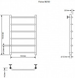 Полотенцесушитель электрический Aquanet Fiona 80х50 Тэн справа 00281995