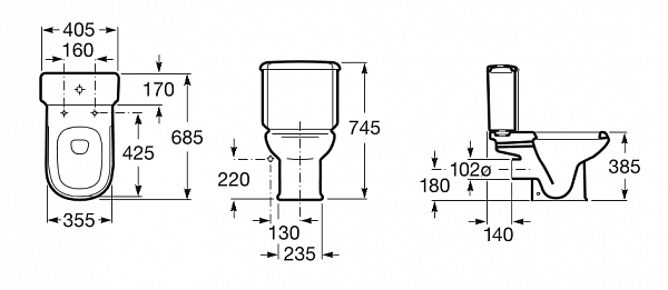 Унитаз (чаша) Roca Dama напольный 342320001