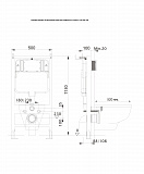 Aquatek Standart 50 Монтаж рама для подв унитаза1130*500*100+звукоизоляционная прокладка НОВИНКА