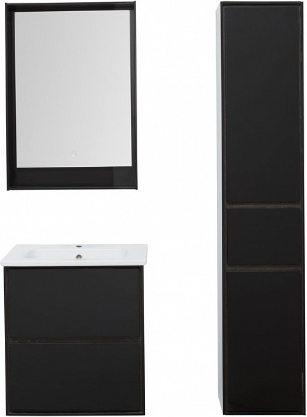 Тумба под раковину Aquanet Милан 60 черный глянец 00269306